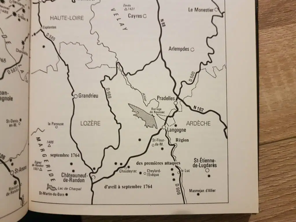 Cartographies des attaques de la bête du Gévaudan (printemps-été 1764)