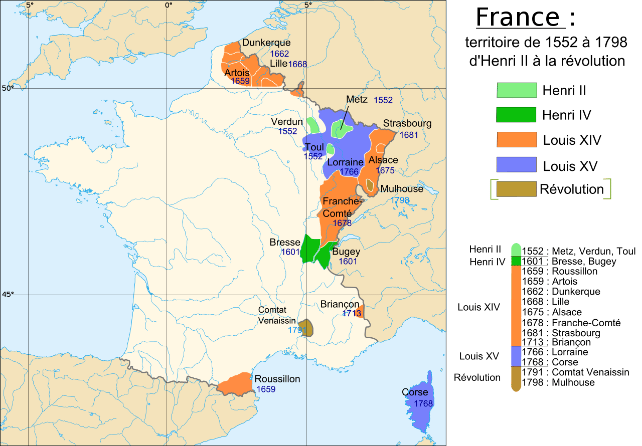 You are currently viewing L’expansion du royaume de France (entre 1502 et 1798)