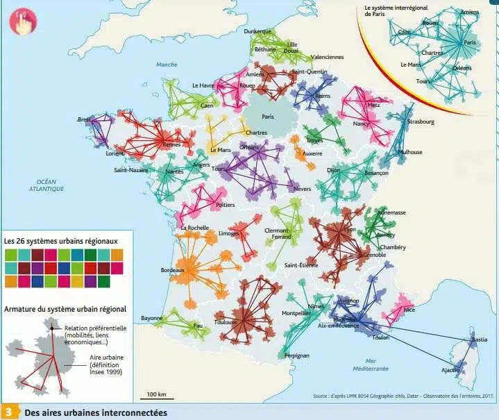 You are currently viewing Les 26 systèmes urbains inter-régionaux de France