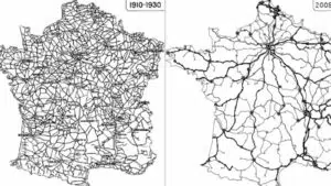 Lire la suite à propos de l’article Évolution du réseau de chemin de fer français