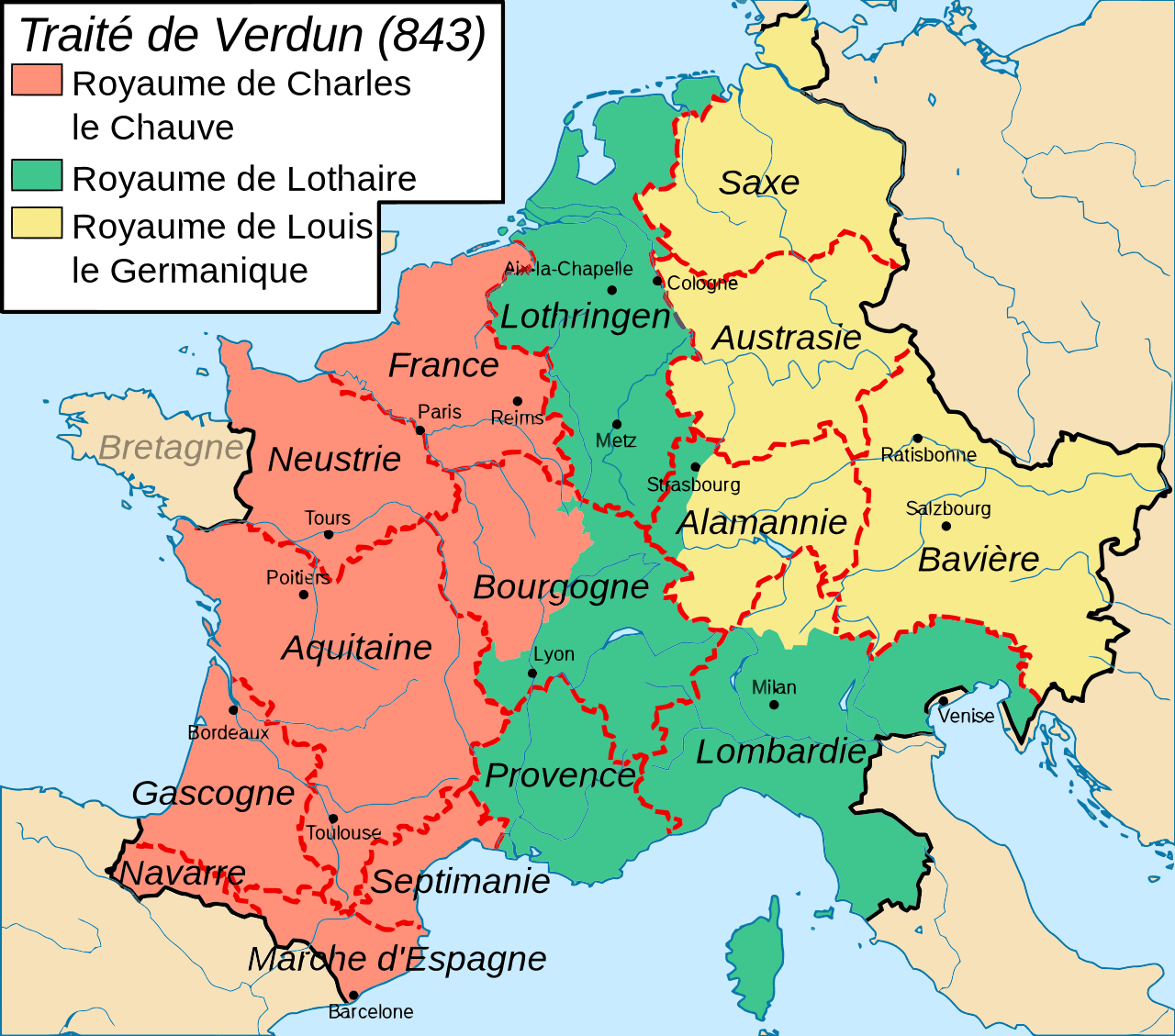 You are currently viewing Partition de l’Empire carolingien (843)