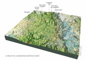 Lire la suite à propos de l’article Carte 3D de l’ouest de la Margeride (Lozère)