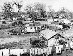Photographie d'un campement de migrants en Californie (clichés de la célèbre photographe Dorothea Lange)