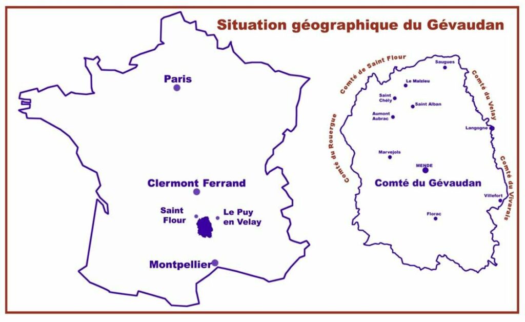Situation géographique du Gévaudan