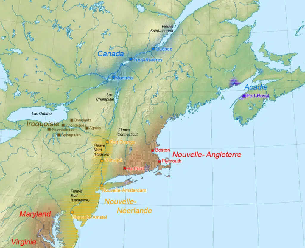 Carte du Canada français et du nord des colonies anglaises d'Amérique du Nord