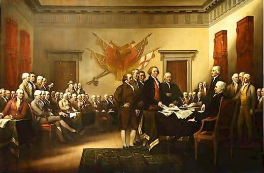 Signature de la Déclaration d'indépendance des Etats-Unis (1776)