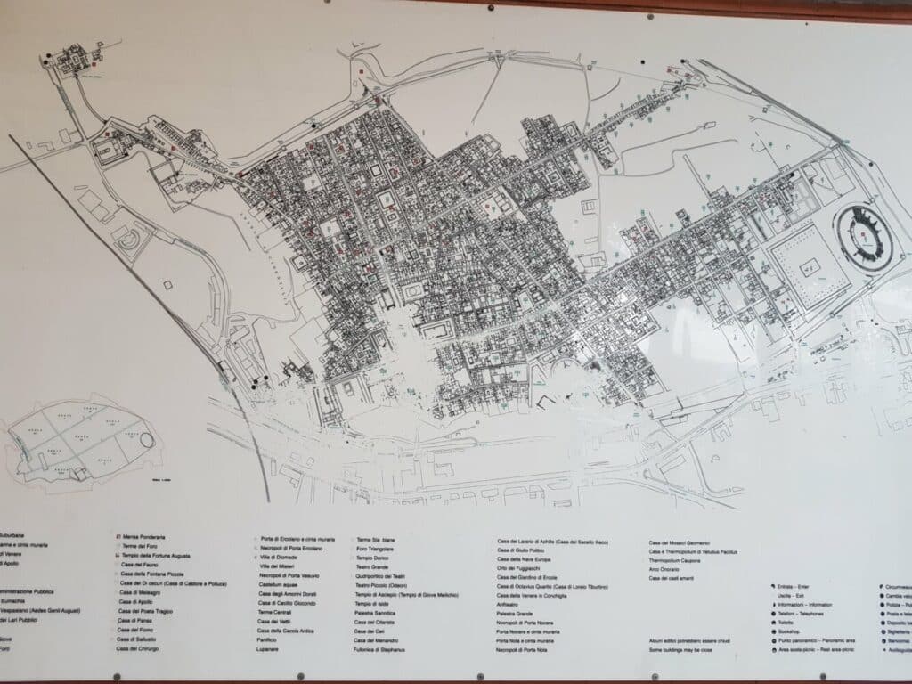 Plan détaillé de Pompéi (officiel 2021)