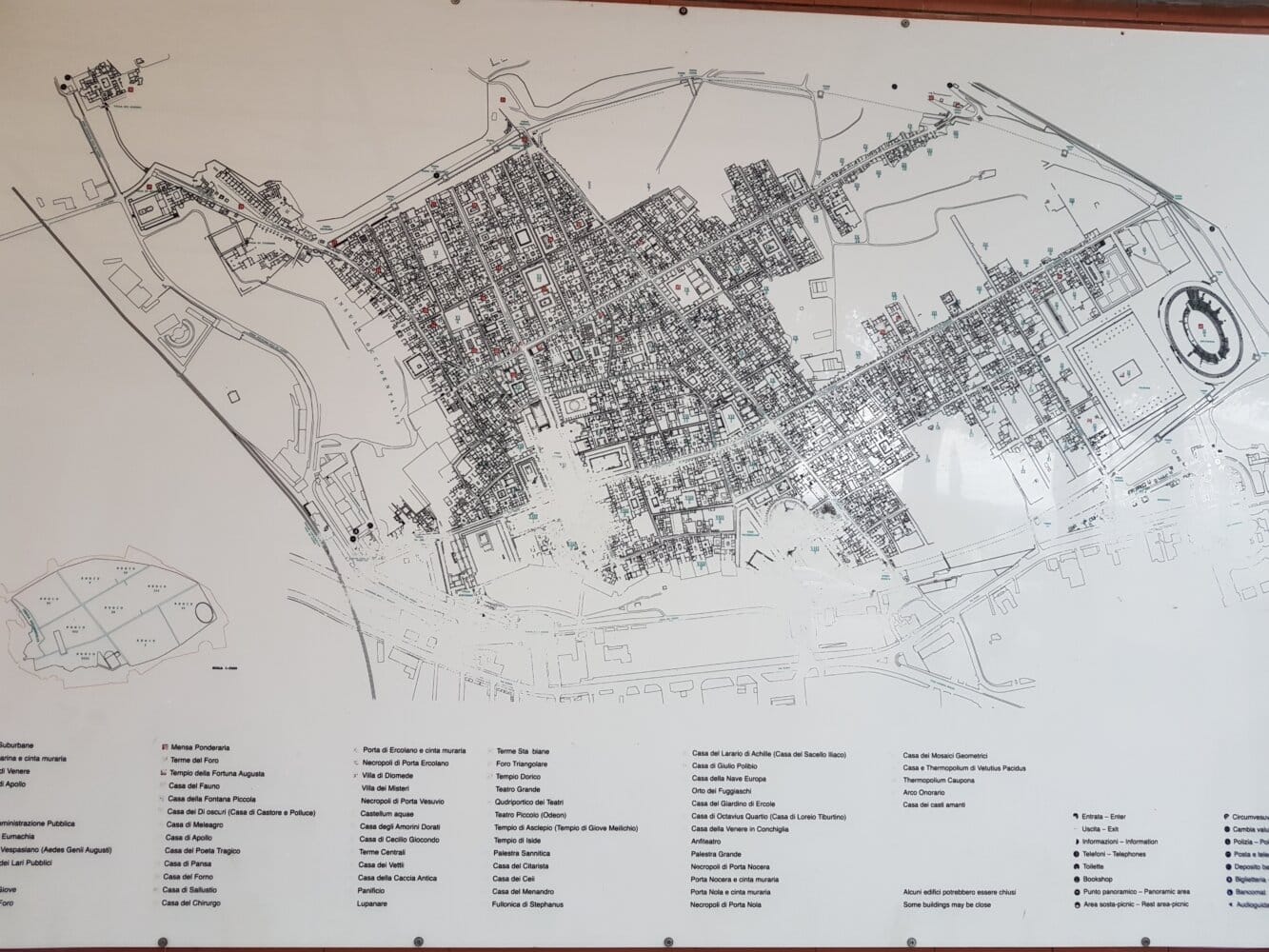 Plan des ruines de Pompéi