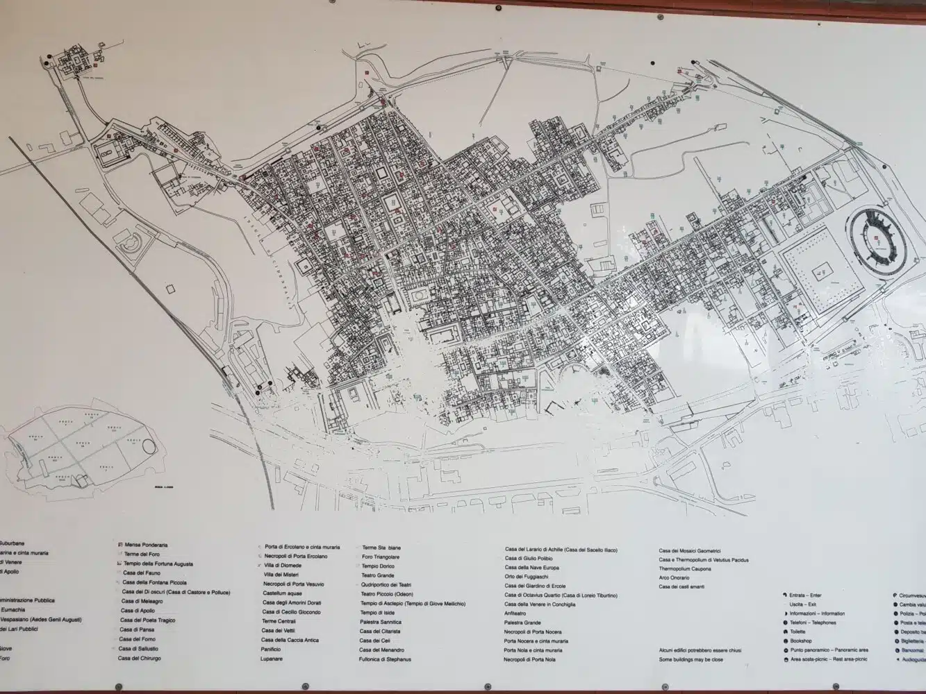 Plan des ruines de Pompéi