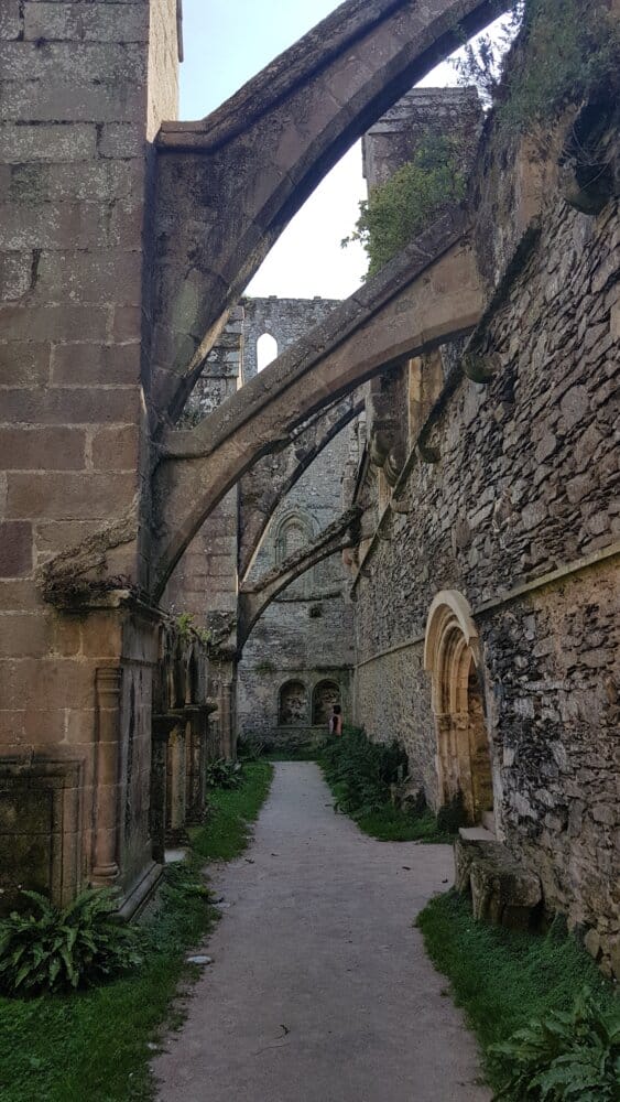 Photographie des anciennes arcades du cloître de l'abbaye de Beauport (Côtes d'Armor, Bretagne)