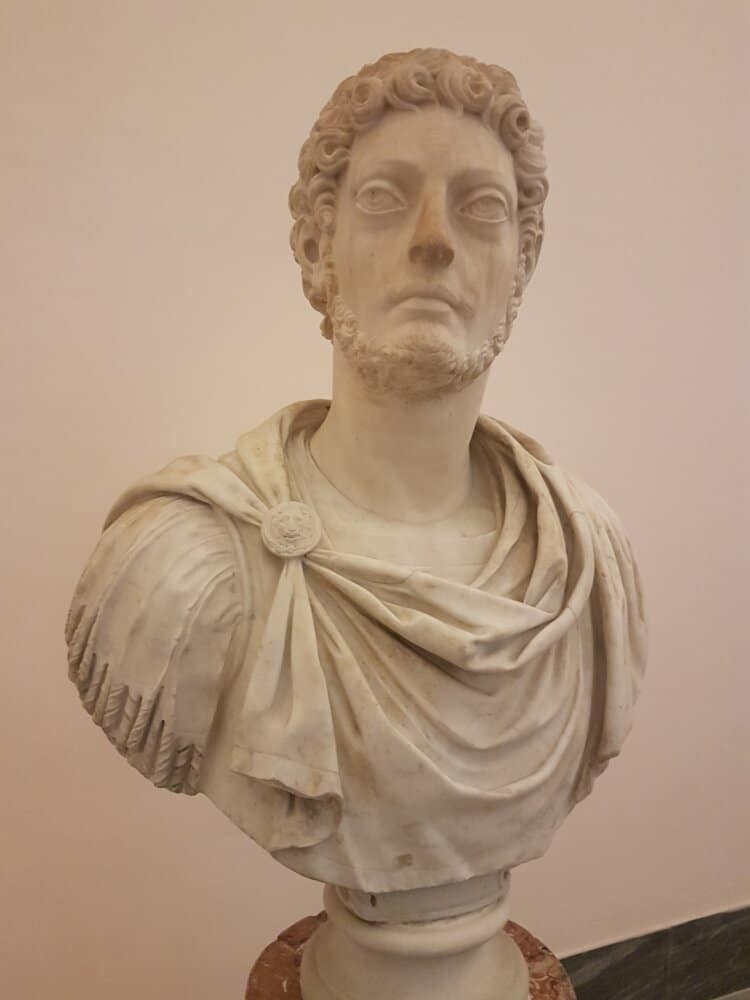 Buste de l'empereur Commode, joué par Joaquin Phoenix dans le film Gladiator (musée archéologique national de Naples)