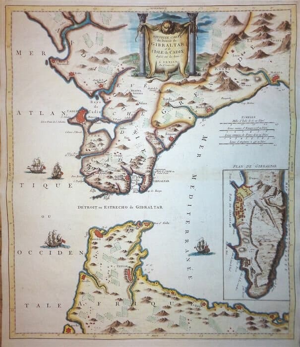 Une vieille carte française du détroit de Gibraltar