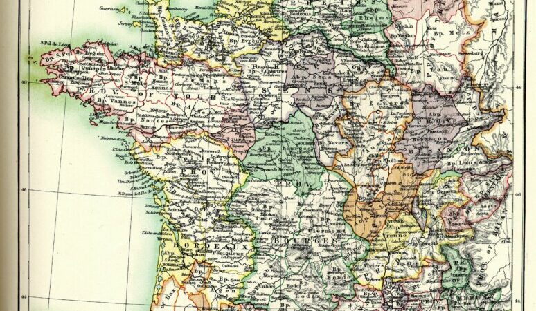 Carte des divisions ecclésiastiques de France (1322-1789)