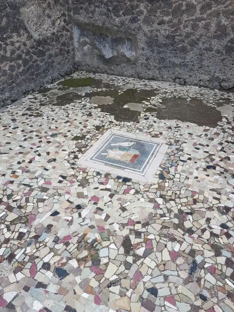 Mosaïque romaine d'une villa de Pompéi (musée archéologique national de Naples)