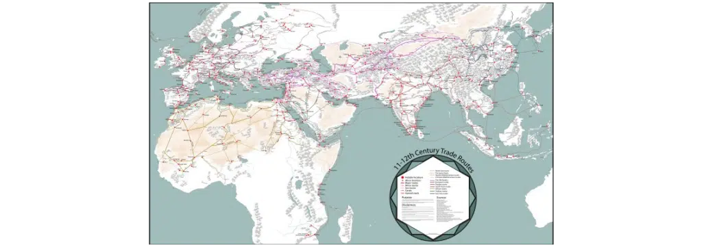 Les grandes routes et réseaux commerciaux au Moyen-Âge
