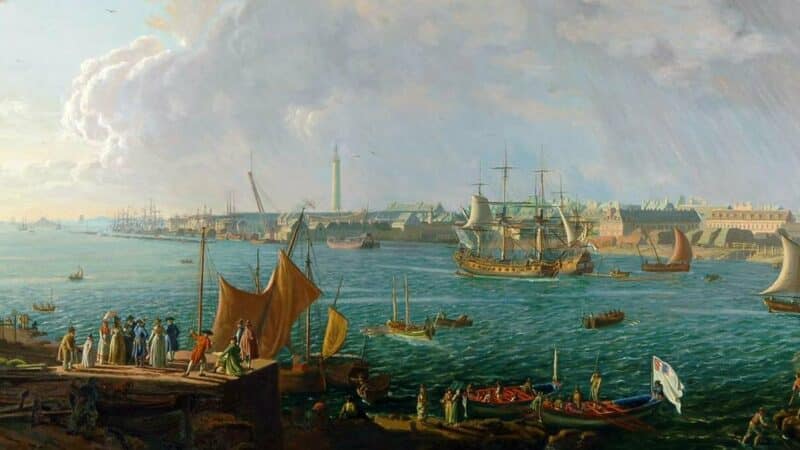 Vue du port de Lorient au milieu du XVIIIe siècle
