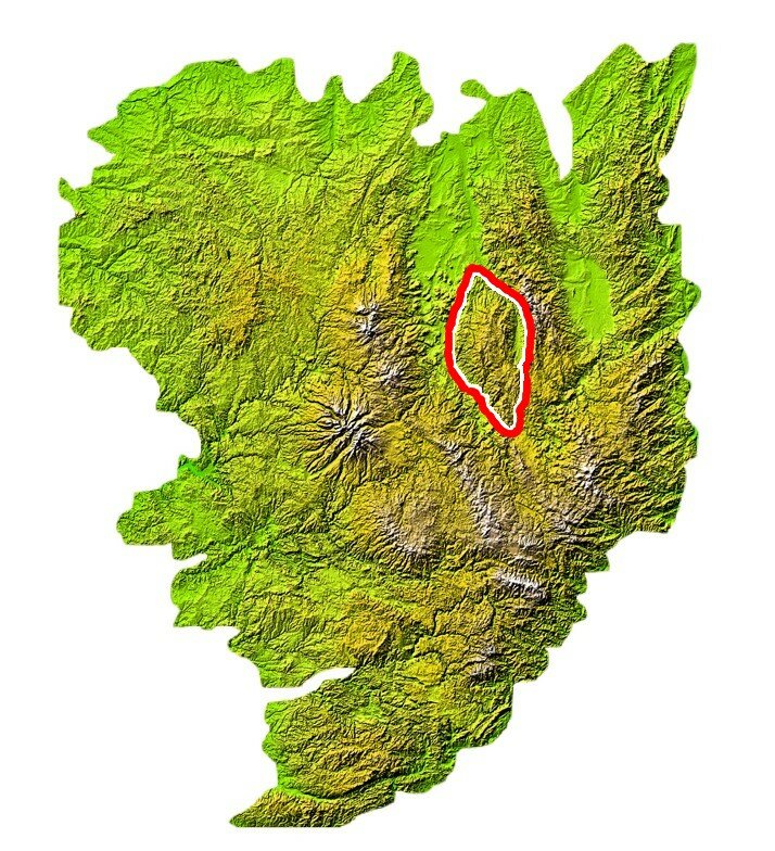 Carte de situation des monts du Livradois, dans le Massif central