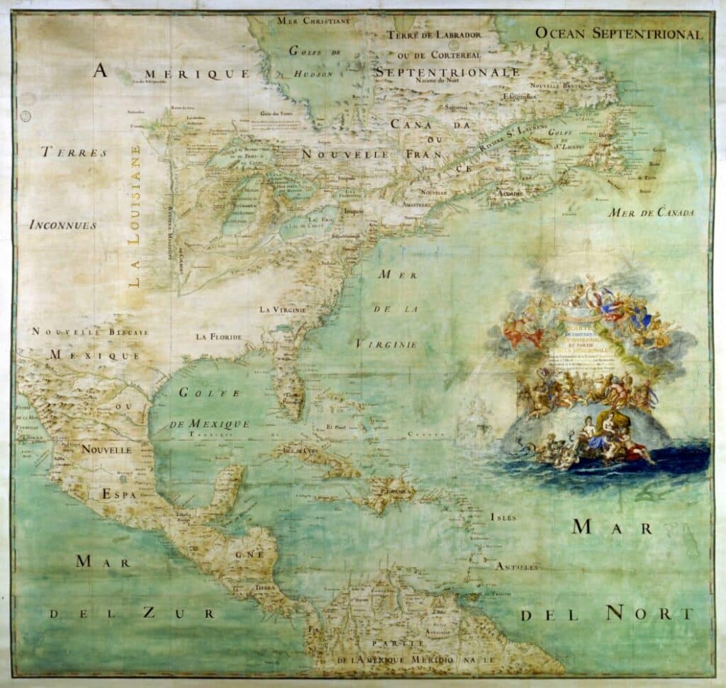 French map of the New World above the equator (1681)