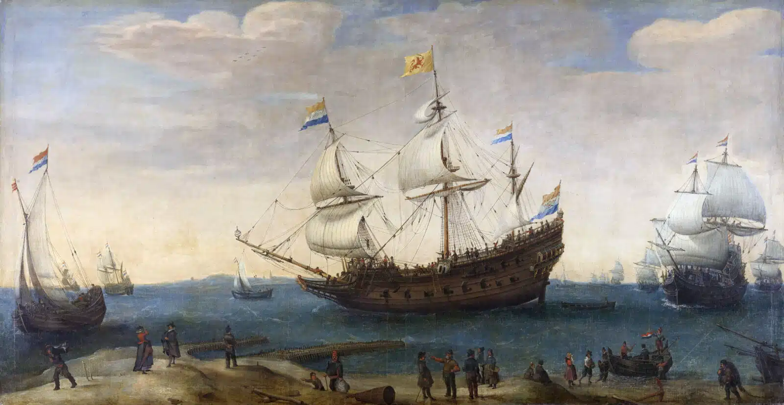 Navires hollandais de la Compagnie des Indes orientales vers 1630