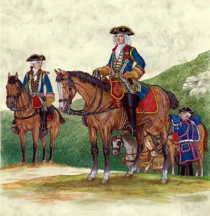 François Antoine en chasse avec son équipage dans le Gévaudan (vue d'artiste de Patrick Berthelot)