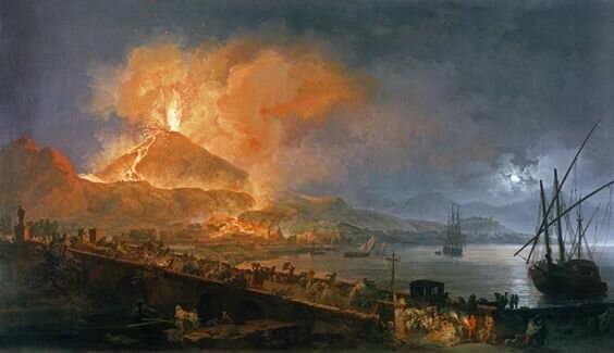 L'éruption du Vésuve (peinture de Pierre-Jacques Woller)