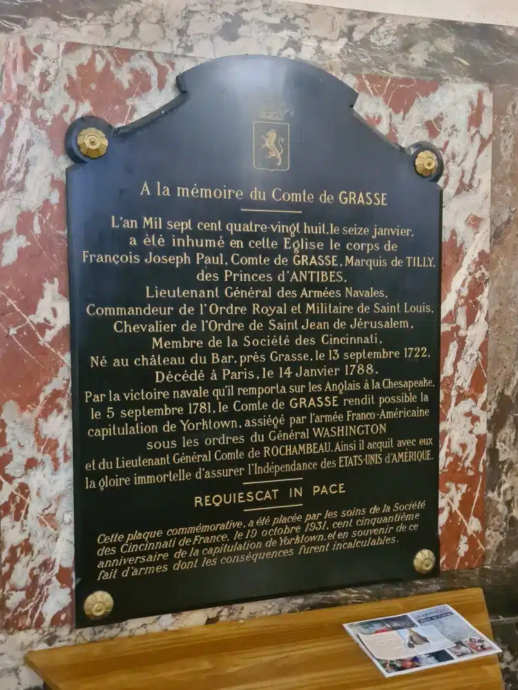 Stèle hommage au comte de Grasse