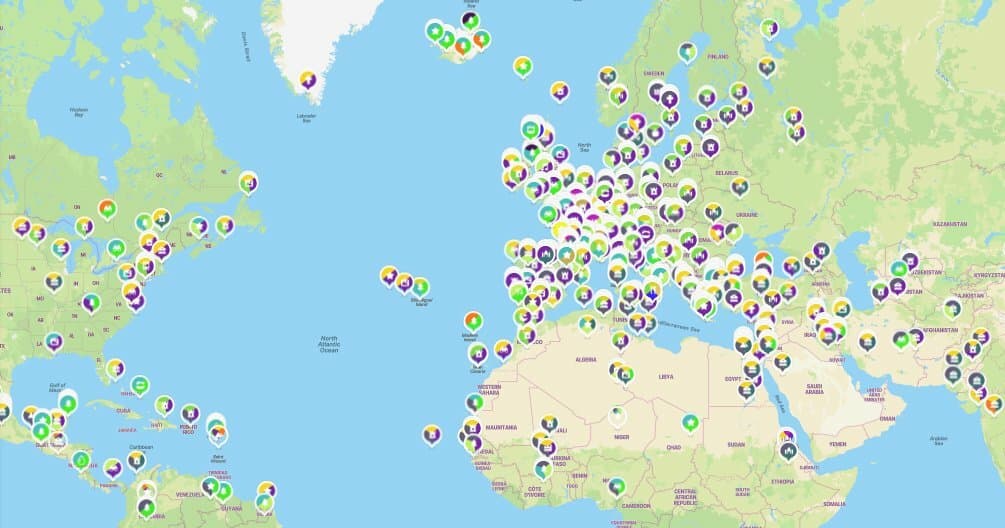 Présentation carte Mapstr - Histoire Itinérante (vue mondiale)