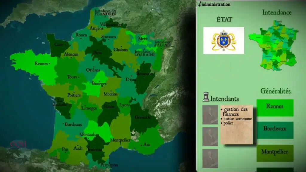 Carte des généralités du royaume de France sous l'Ancien Régime (© EQH)