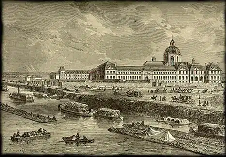 Illustration de l'Hôpital Général au XVIIe siècle (actuelle Hôpital de la Salpêtrière)