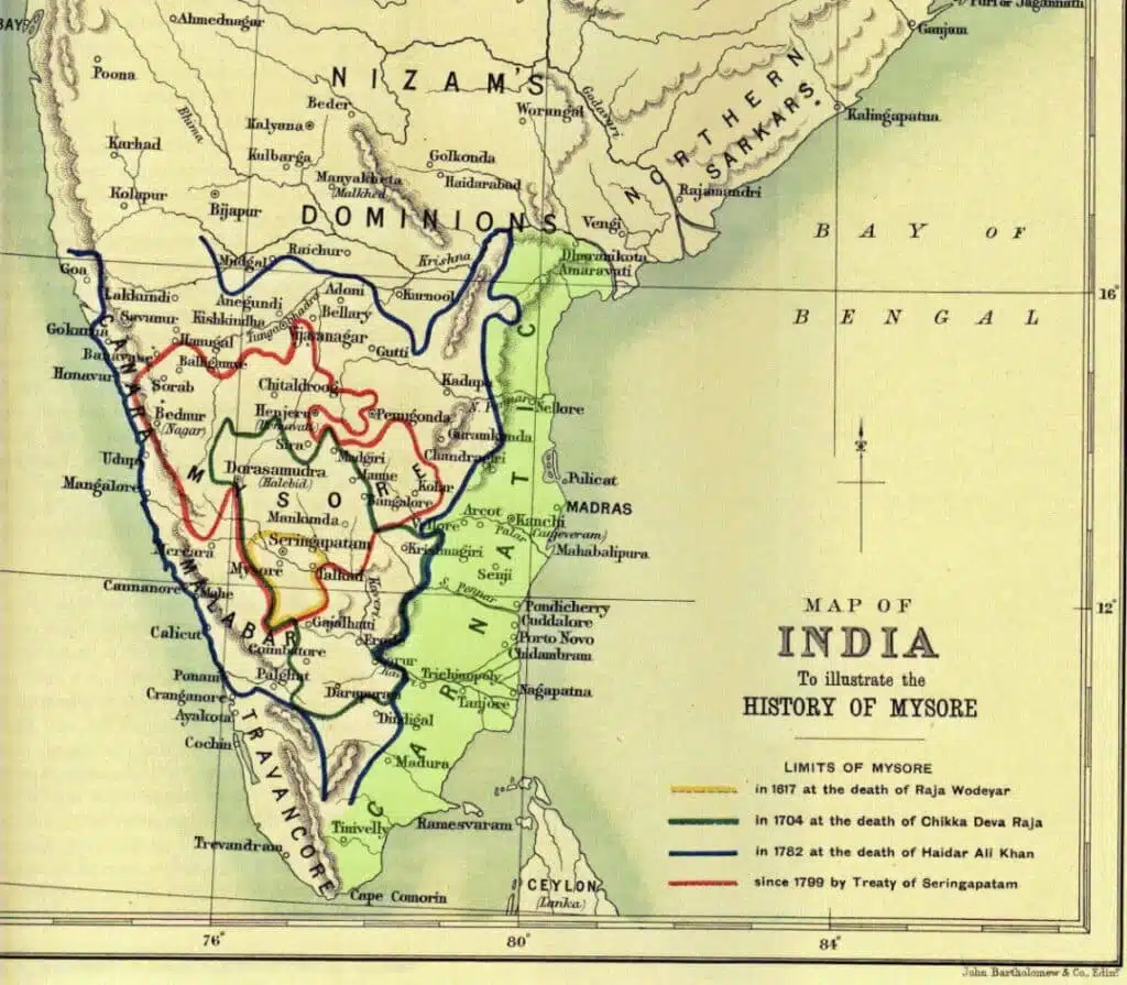 La région carnatique en Inde au XVIIIe siècle