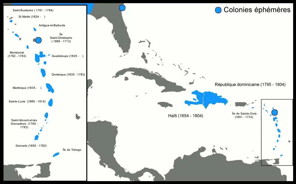 Carte de situation générale des Antilles françaises au XVIIIe siècle