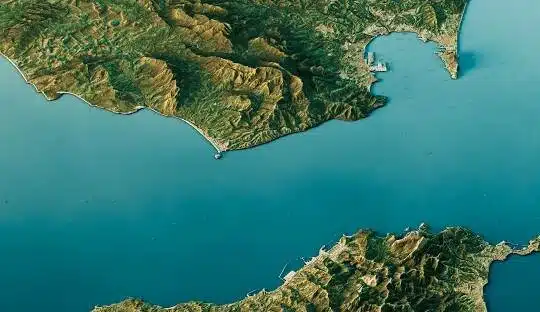 Vue satellite du détroit de Gibraltar