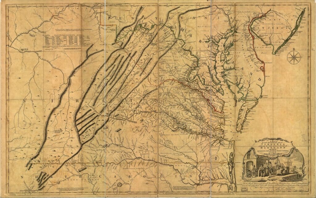 Carte française de la région de l'Ohio de 1755