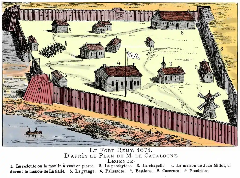 Le Fort Rémy (ou Fort Lachine) en 1671 (un des forts de Montréal à l'époque de la Nouvelle-France)
