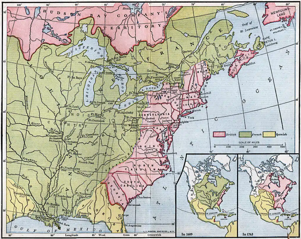 L'Amérique du Nord avant et après le traité de Paris (1763)
