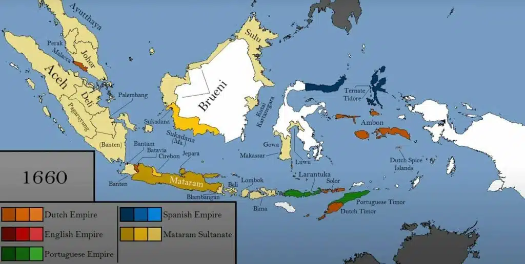 Etat des colonies et comptoirs européens aux Indes orientales vers les années 1660