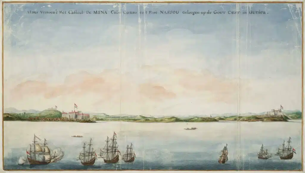 Les forts d'Elmina et de Nassau (Ghana) vers 1665